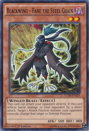 1st Edition, Common, Dark, Effect Monster, Legendary Collection 5D's, Winged Beast Blackwing - Fane the Steel Chain [LC5D-EN119] Common - Trading Card World