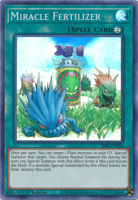 1st Edition, Continuous Spell, Secret Slayers, Spell, Super Rare Miracle Fertilizer [SESL-EN056] Super Rare - Trading Card World