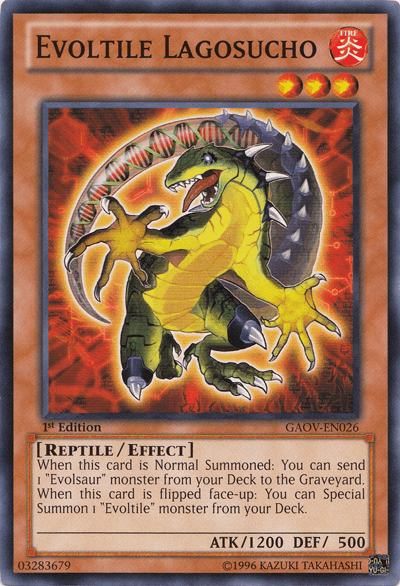 1st Edition, Common, Effect Monster, Fire, Galactic Overlord, Reptile, Unlimited Evoltile Lagosucho [GAOV-EN026] Common - Trading Card World
