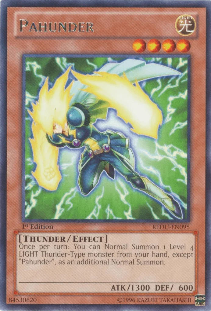 1st Edition, Effect Monster, Light, Rare, Return of the Duelist, Thunder, Unlimited Pahunder [REDU-EN095] Rare - Trading Card World