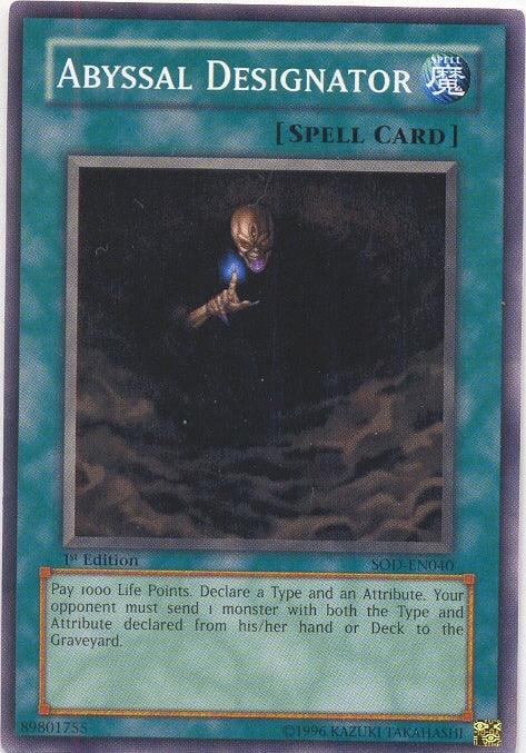 1st Edition, Common, Normal Spell, Soul of the Duelist, Spell, Unlimited Abyssal Designator [SOD-EN040] Common - Trading Card World