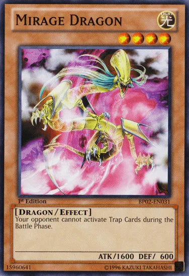 1st Edition, Battle Pack 2: War of the Giants, Dragon, Effect Monster, Light, Mosaic Rare, Unlimited Mirage Dragon [BP02-EN031] Mosaic Rare - Trading Card World