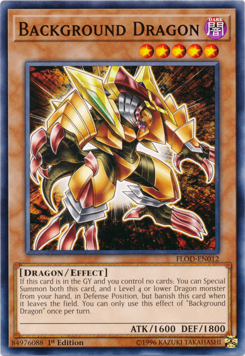1st Edition, Common, Dark, Dragon, Effect Monster, Flames of Destruction, Unlimited Background Dragon [FLOD-EN012] Common - Trading Card World