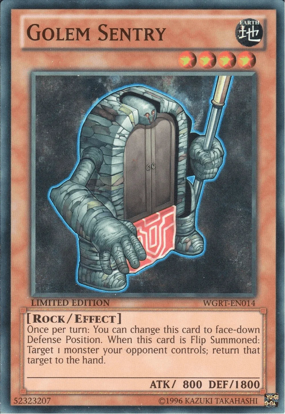 Battle Pack 2: War of the Giants Reinforcements, Earth, Effect Monster, Limited, Super Rare Golem Sentry [WGRT-EN014] Super Rare - Trading Card World