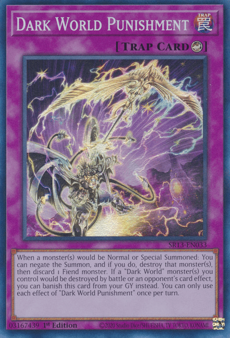 1st Edition, Counter Trap, Structure Deck: Dark World, Super Rare, Trap Dark World Punishment [SR13-EN033] Super Rare - Trading Card World