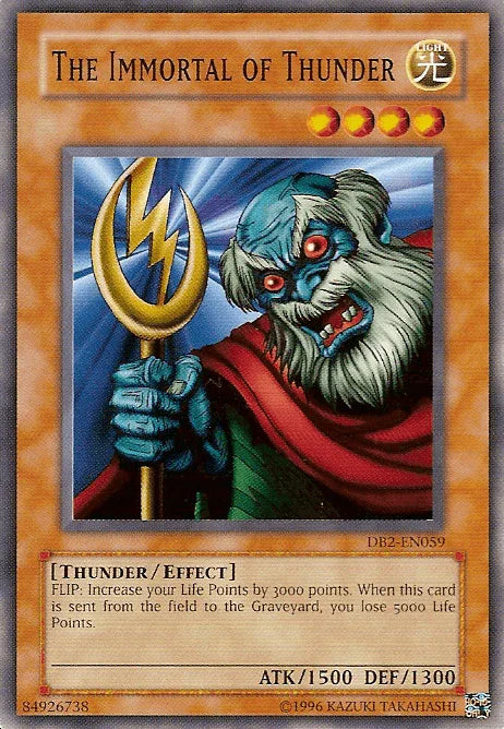 Common, Dark Beginning 2, Effect Monster, Light, Thunder, Unlimited The Immortal of Thunder [DB2-EN059] Common - Trading Card World