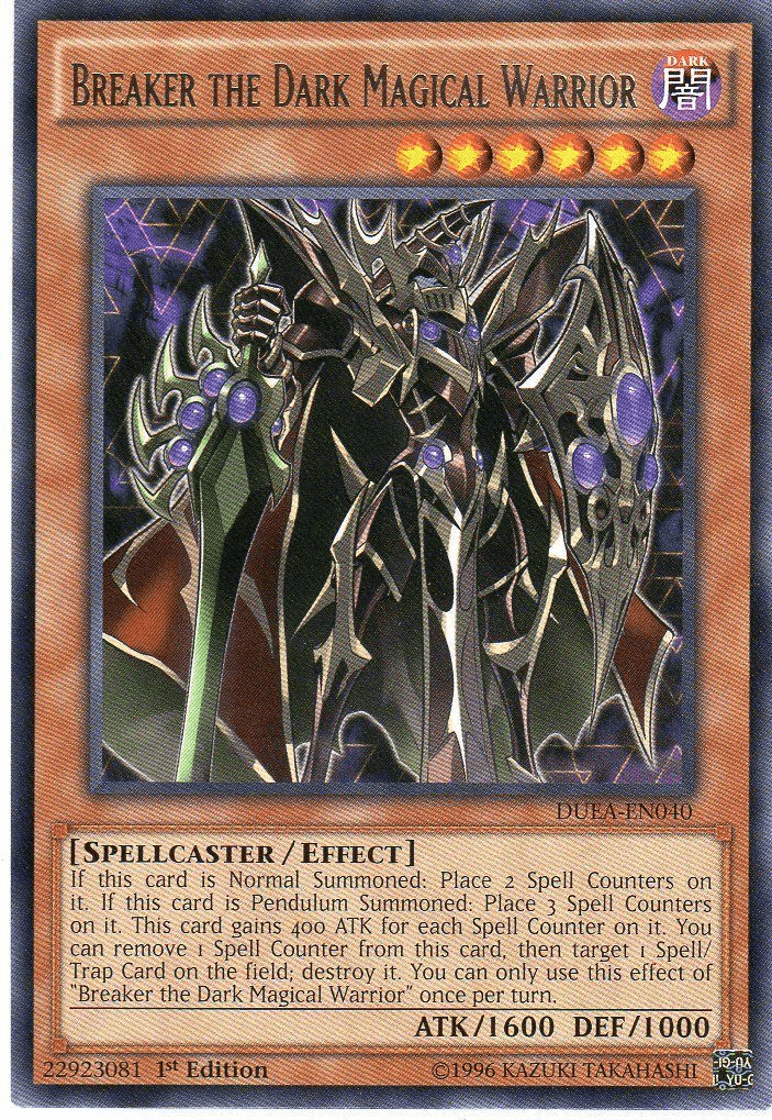 1st Edition, Dark, Duelist Alliance, Effect Monster, Rare, Spellcaster, Unlimited Breaker the Dark Magical Warrior [DUEA-EN040] Rare - Trading Card World