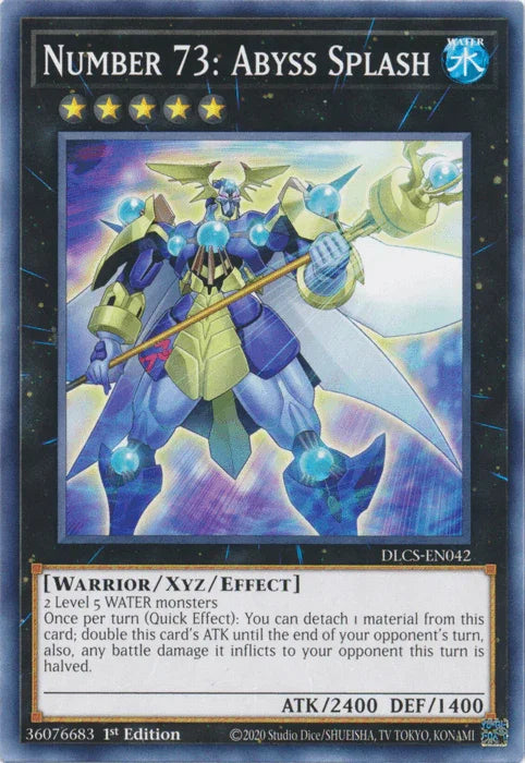 1st Edition, Common, Dragons of Legend: The Complete Series, Warrior, Water, Xyz/Effect Monster Number 73: Abyss Splash [DLCS-EN042] Common - Trading Card World