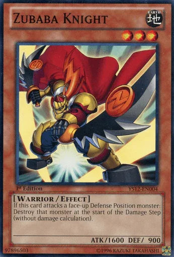1st Edition, Common, Earth, Effect Monster, Starter Deck: Xyz Symphony, Warrior Zubaba Knight [YS12-EN004] Common - Trading Card World