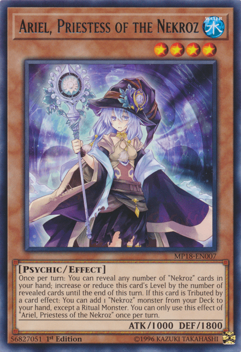 1st Edition, 2018 Mega-Tins Mega Pack, Effect Monster, Psychic, Rare, Water Ariel, Priestess of the Nekroz [MP18-EN007] Rare - Trading Card World