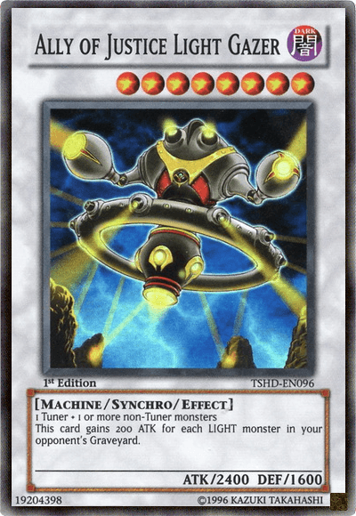 1st Edition, Dark, Machine, Super Rare, Synchro/Effect Monster, The Shining Darkness, Unlimited Ally of Justice Light Gazer [TSHD-EN096] Super Rare - Trading Card World