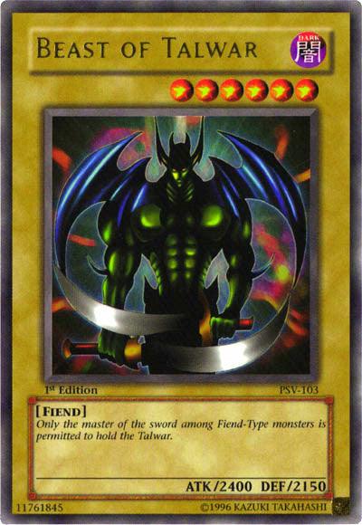 1st Edition, Dark, Fiend, Normal Monster, Pharaoh's Servant, Ultra Rare, Unlimited Beast of Talwar [PSV-103] Ultra Rare - Trading Card World