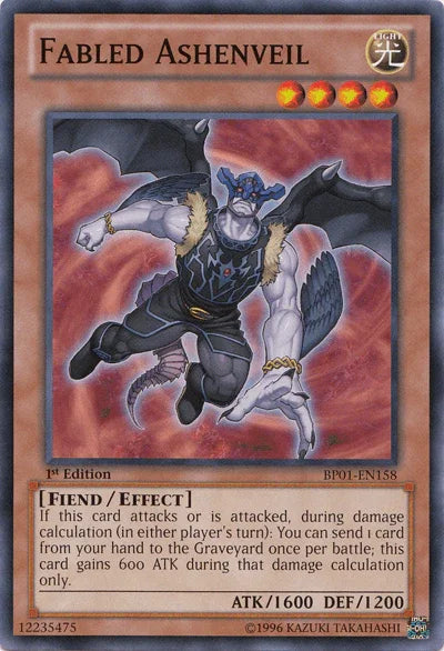 1st Edition, Battle Pack: Epic Dawn, Common, Effect Monster, Fiend, Light, Unlimited Fabled Ashenveil [BP01-EN158] Common - Trading Card World
