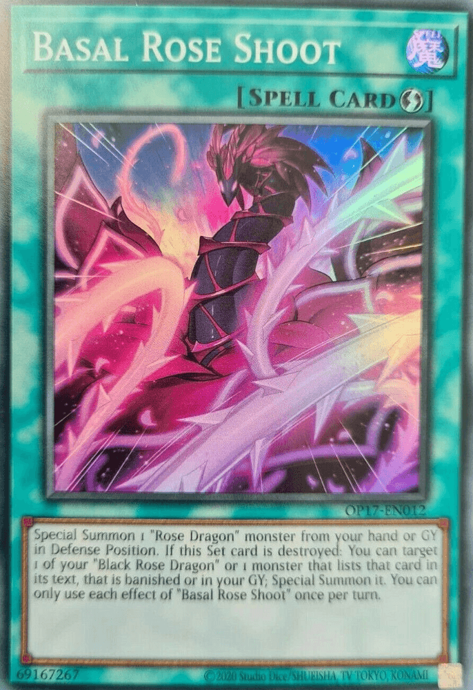 OTS Tournament Pack 17, Quick-Play Spell, Spell, Super Rare, Unlimited Basal Rose Shoot [OP17-EN012] Super Rare - Trading Card World