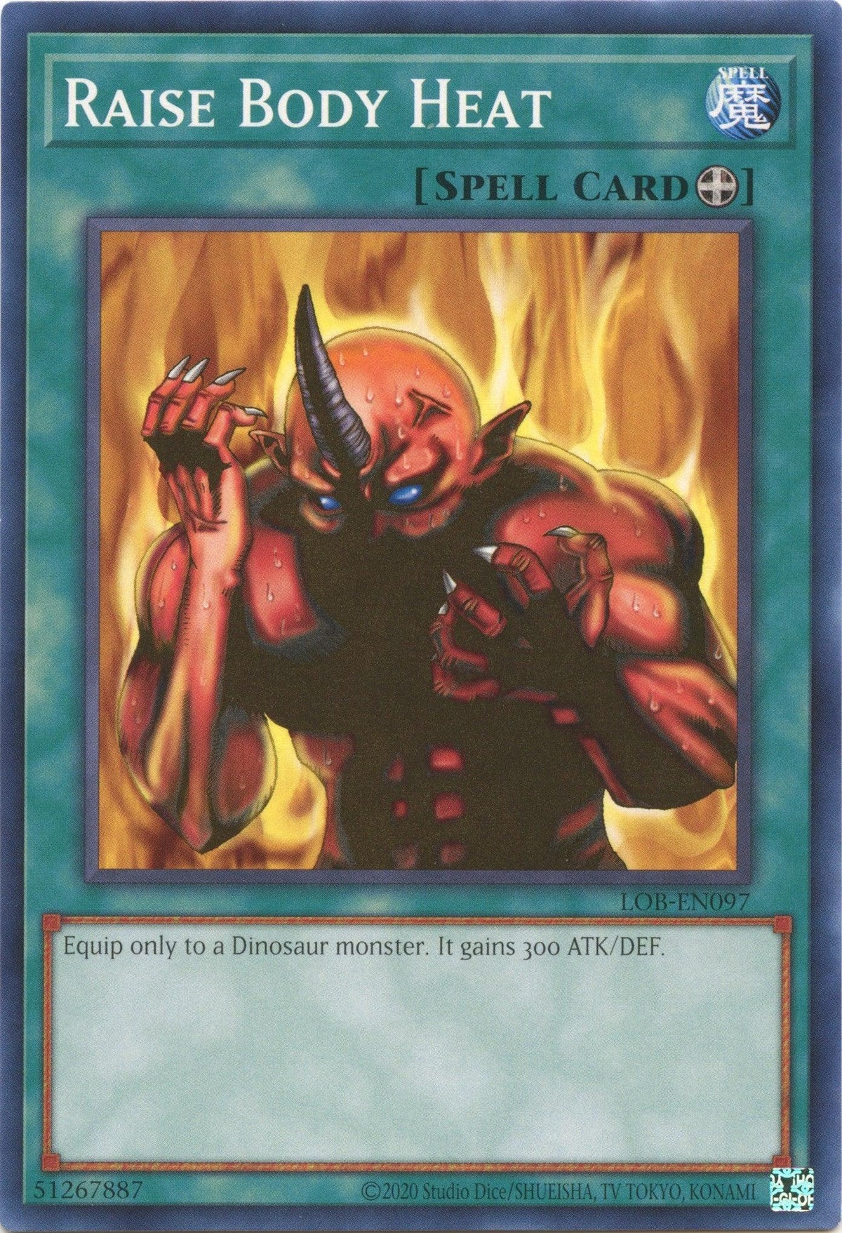 Common, Equip Spell, Legend of Blue Eyes White Dragon (25th Anniversary Edition), Spell, Unlimited Raise Body Heat (25th Anniversary) [LOB-EN097] Common - Trading Card World