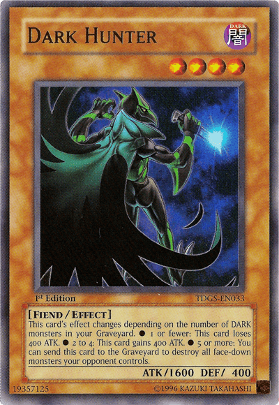 1st Edition, Dark, Effect Monster, Fiend, The Duelist Genesis, Ultra Rare, Unlimited Dark Hunter [TDGS-EN033] Ultra Rare - Trading Card World