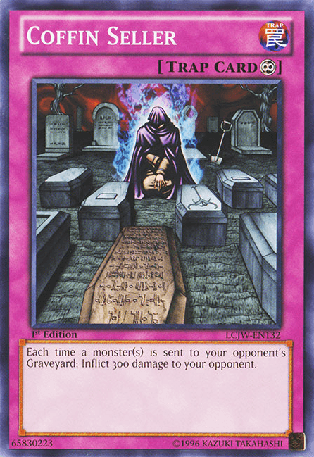 1st Edition, Common, Continuous Trap, Legendary Collection 4: Joey's World, Trap Coffin Seller [LCJW-EN132] Common - Trading Card World