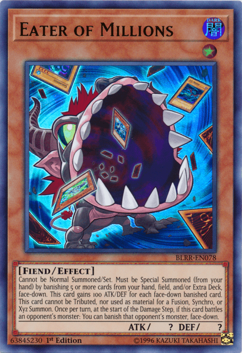 1st Edition, Battles of Legend: Relentless Revenge, Dark, Effect Monster, Fiend, Ultra Rare Eater of Millions [BLRR-EN078] Ultra Rare - Trading Card World