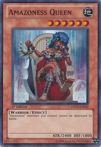 1st Edition, Duelist Revolution, Earth, Effect Monster, Super Rare, Unlimited, Warrior Amazoness Queen [DREV-EN032] Super Rare - Trading Card World