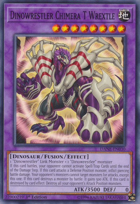 1st Edition, Common, Dark Neostorm, Dinosaur, Earth, Fusion/Effect Monster, Unlimited Dinowrestler Chimera T Wrextle [DANE-EN030] Common - Trading Card World