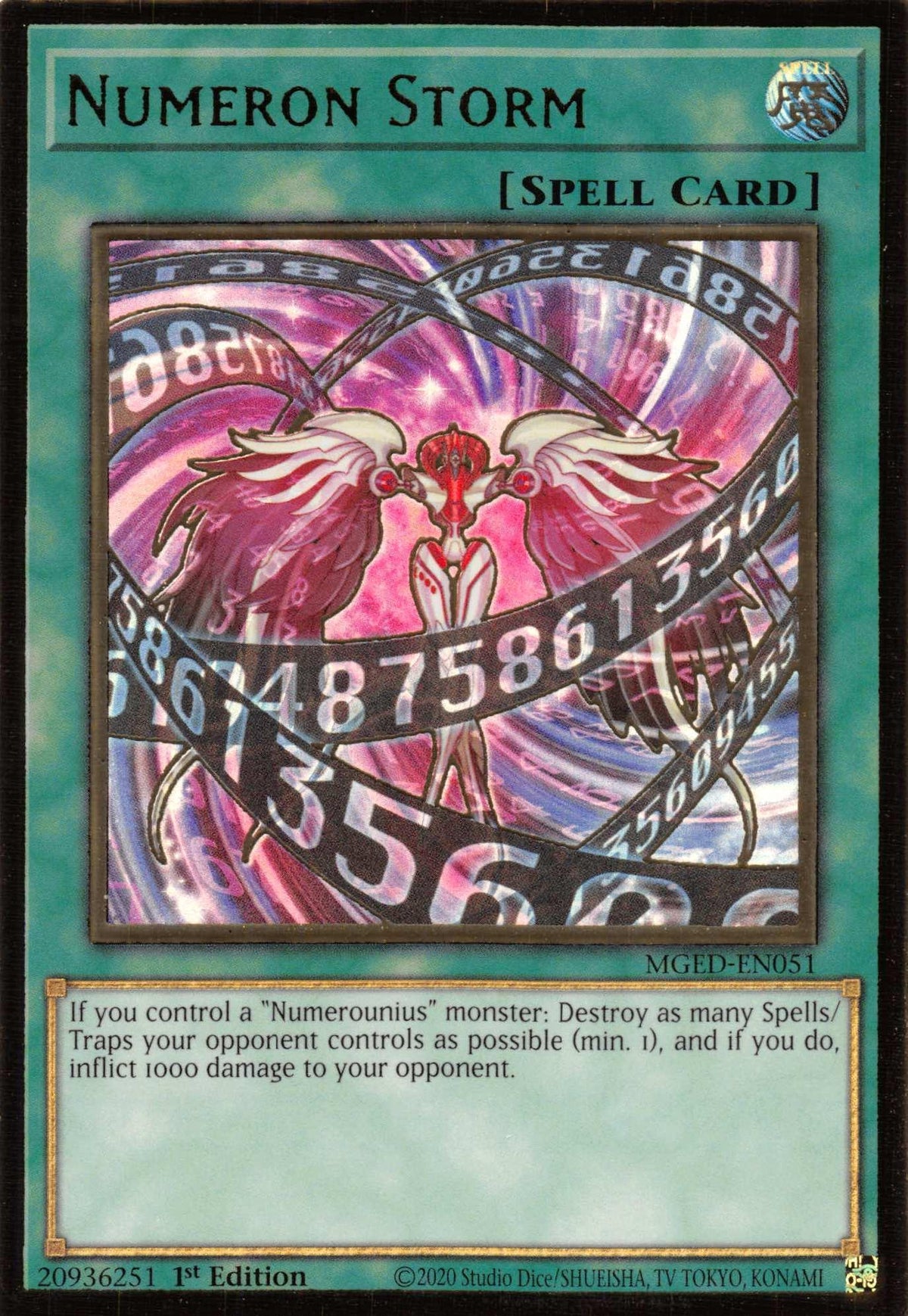 1st Edition, Gold Rare, Maximum Gold: El Dorado, Normal Spell, Spell Numeron Storm [MGED-EN051] Gold Rare - Trading Card World