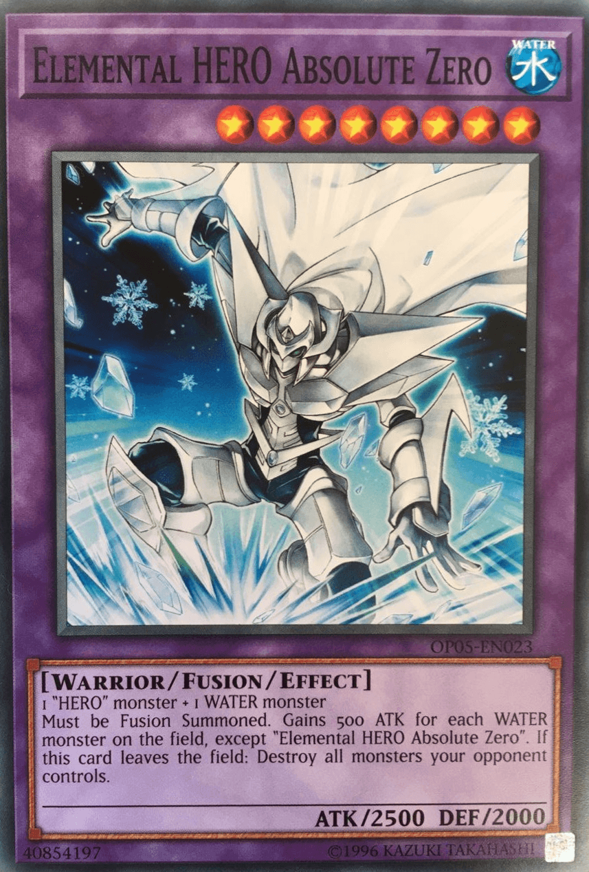 Common, Fusion/Effect Monster, OTS Tournament Pack 5, Unlimited, Warrior, Water Elemental HERO Absolute Zero [OP05-EN023] Common - Trading Card World