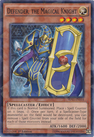 1st Edition, Battle Pack 3: Monster League, Effect Monster, Light, Shatterfoil Rare, Spellcaster Defender, The Magical Knight [BP03-EN054] Shatterfoil Rare - Trading Card World