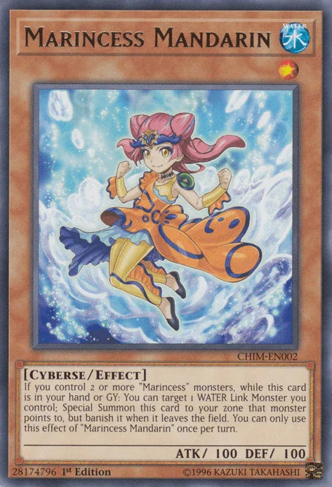1st Edition, Chaos Impact, Cyberse, Effect Monster, Rare, Unlimited, Water Marincess Mandarin [CHIM-EN002] Rare - Trading Card World