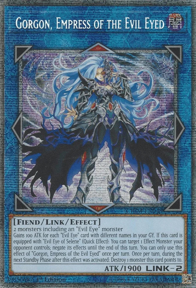 1st Edition, Chaos Impact, Dark, Fiend, Link/Effect Monster, Starlight Rare Gorgon, Empress of the Evil Eyed (Starlight Rare) [CHIM-EN048] Starlight Rare - Trading Card World