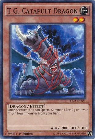 1st Edition, Common, Dragon, Earth, Effect Monster, Legendary Collection 5D's T.G. Catapult Dragon [LC5D-EN208] Common - Trading Card World