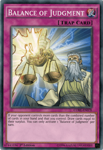 1st Edition, Clash of Rebellions, Common, Normal Trap, Trap, Unlimited Balance of Judgment [CORE-EN078] Common - Trading Card World
