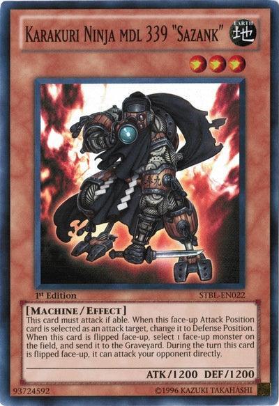 1st Edition, Earth, Effect Monster, Machine, Starstrike Blast, Super Rare, Unlimited Karakuri Ninja mdl 339 Sazank [STBL-EN022] Super Rare - Trading Card World