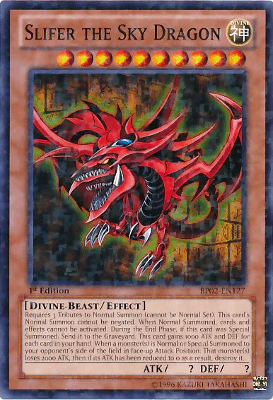 1st Edition, Battle Pack 2: War of the Giants, Divine, Divine-Beast, Effect Monster, Mosaic Rare, Unlimited Slifer the Sky Dragon [BP02-EN127] Mosaic Rare - Trading Card World