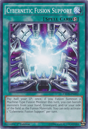 1st Edition, Common, Crossed Souls, Quick Play Spell, Spell, Unlimited Cybernetic Fusion Support [CROS-EN092] Common - Trading Card World