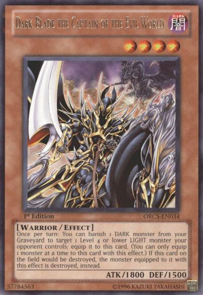 1st Edition, Dark, Effect Monster, Order of Chaos, Rare, Unlimited, Warrior Dark Blade the Captain of the Evil World [ORCS-EN034] Rare - Trading Card World