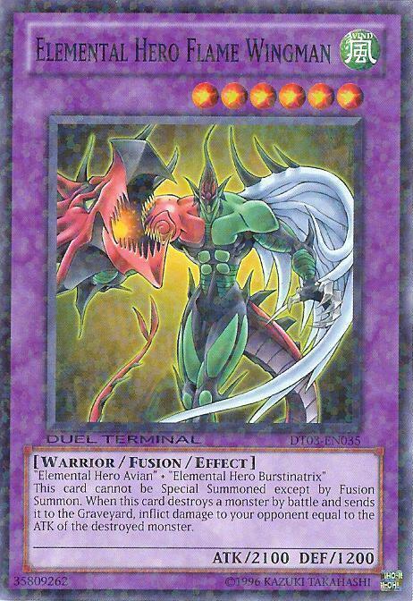 Common, Duel Terminal 3, Fusion/Effect Monster, Limited, Warrior, Wind Elemental Hero Flame Wingman [DT03-EN035] Common - Trading Card World