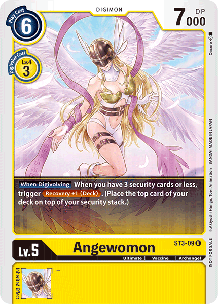 Archangel, Digimon, ST3-09, Starter Deck: Heaven's Yellow Promos, Ultimate, Uncommon, Vaccine, Yellow Angewomon [ST3-09] (Tamer Battle Pack) [Starter Deck: Heaven's Yellow Promos] - Trading Card World