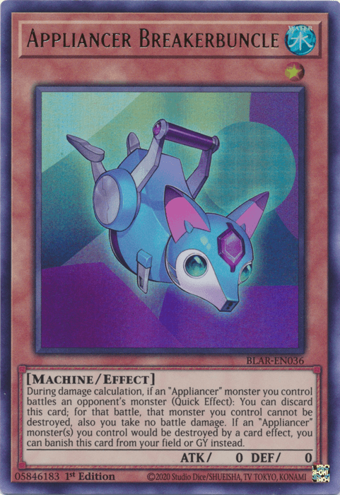 1st Edition, Battles of Legend: Armageddon, Effect Monster, Machine, Ultra Rare, Water Appliancer Breakerbuncle [BLAR-EN036] Ultra Rare - Trading Card World