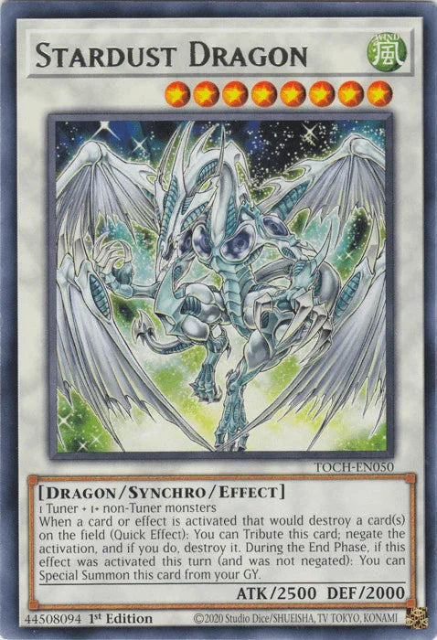 1st Edition, Dragon, Rare, Synchro/Effect Monster, Toon Chaos, Unlimited, Wind Stardust Dragon [TOCH-EN050] Rare - Trading Card World