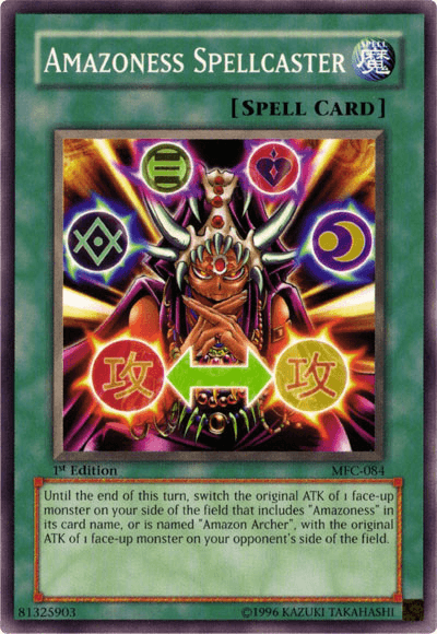 1st Edition, Common, Magician's Force, Normal Spell, Spell, Unlimited Amazoness Spellcaster [MFC-084] Common - Trading Card World