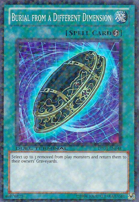 Duel Terminal 3, Limited, Quick Play Spell, Spell, Super Rare Burial from a Different Dimension [DT03-EN044] Super Rare - Trading Card World