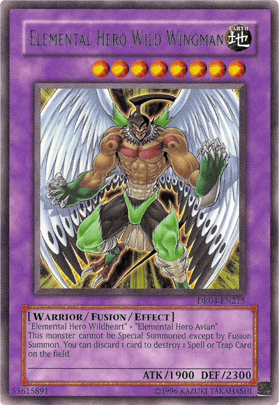 Dark Revelation Volume 4, Earth, Fusion/Effect Monster, Rare, Unlimited, Warrior Elemental Hero Wild Wingman [DR04-EN215] Rare - Trading Card World