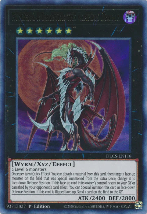 1st Edition, Dark, Dragons of Legend: The Complete Series, Ultra Rare, Wyrm, Xyz/Effect Monster Number 24: Dragulas the Vampiric Dragon [DLCS-EN118] Ultra Rare - Trading Card World