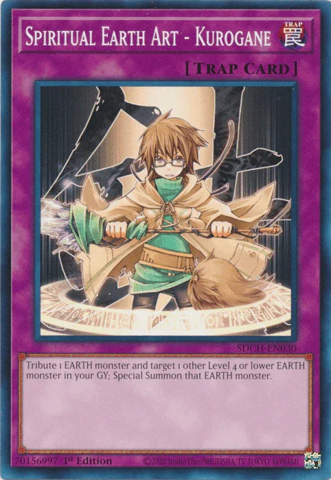 1st Edition, Common, Normal Trap, Structure Deck: Spirit Charmers, Trap Spiritual Earth Art - Kurogane [SDCH-EN030] Common - Trading Card World