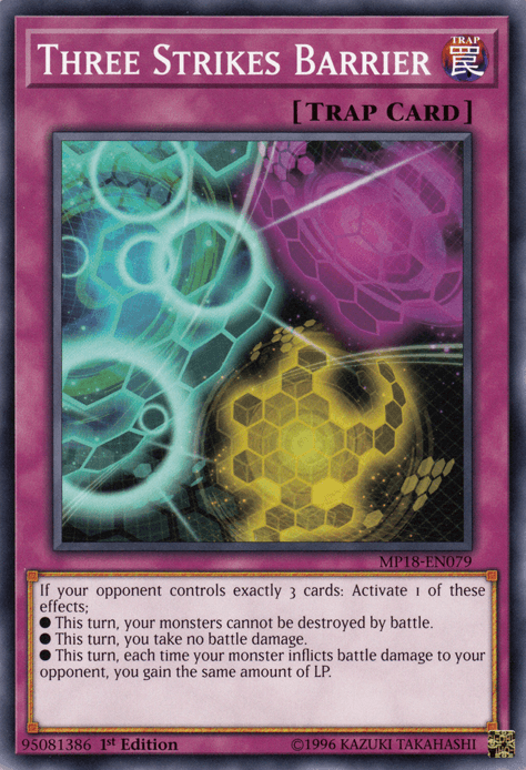 1st Edition, 2018 Mega-Tins Mega Pack, Common, Normal Trap, Trap Three Strikes Barrier [MP18-EN079] Common - Trading Card World