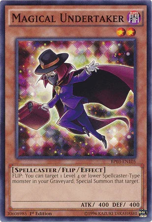 1st Edition, Battle Pack 3: Monster League, Common, Dark, Flip/Effect Monster, Spellcaster Magical Undertaker [BP03-EN105] Common - Trading Card World