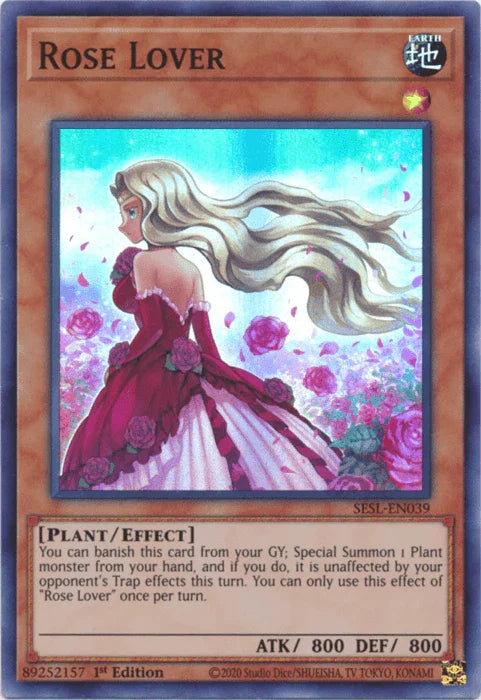 1st Edition, Earth, Effect Monster, Plant, Secret Slayers, Super Rare Rose Lover [SESL-EN039] Super Rare - Trading Card World