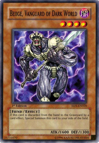 1st Edition, Common, Dark, Effect Monster, Elemental Energy, Fiend, Unlimited Beiige, Vanguard of Dark World [EEN-EN020] Common - Trading Card World