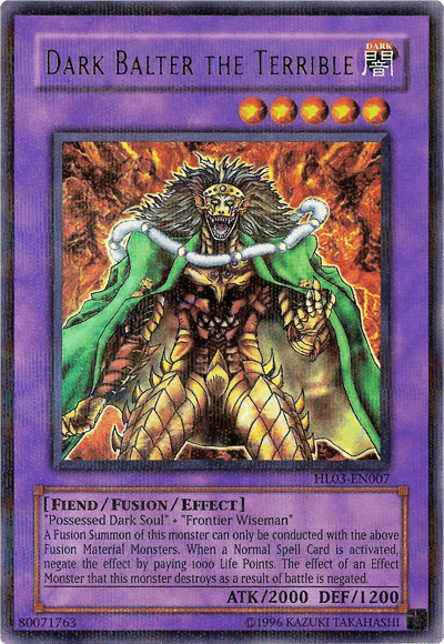 Dark, Fiend, Fusion/Effect Monster, Hobby League 3, Parallel Rare, Unlimited Dark Balter the Terrible [HL03-EN007] Parallel Rare - Trading Card World