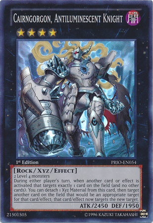 1st Edition, Dark, Primal Origin, Rock, Super Rare, Unlimited, Xyz/Effect Monster Cairngorgon, Antiluminescent Knight [PRIO-EN054] Super Rare - Trading Card World